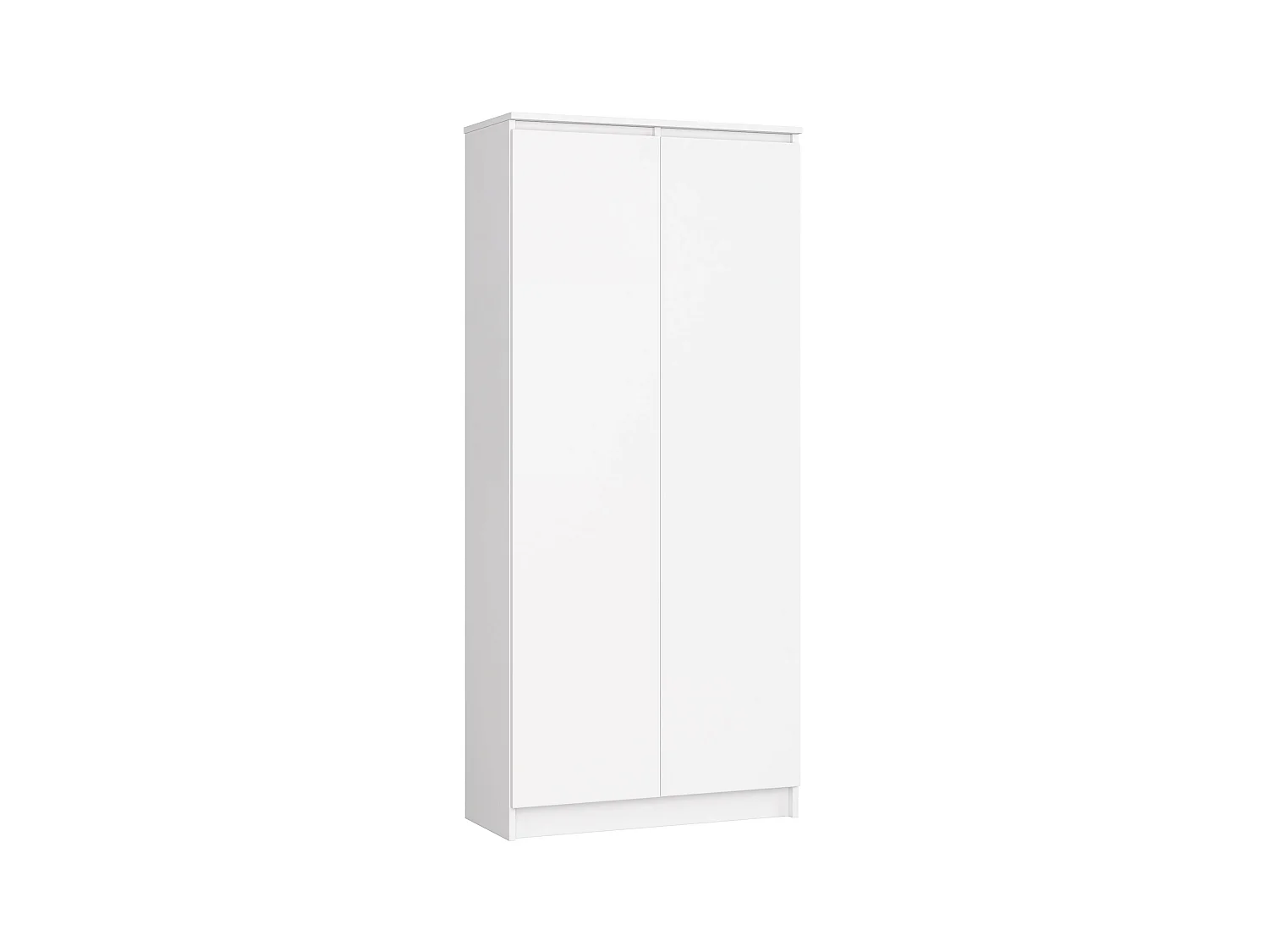Armoire de rangement AKORD R80 Blanche 80 cm 2 portes façade Blanche mat 8 étagères 80x35x180 cm