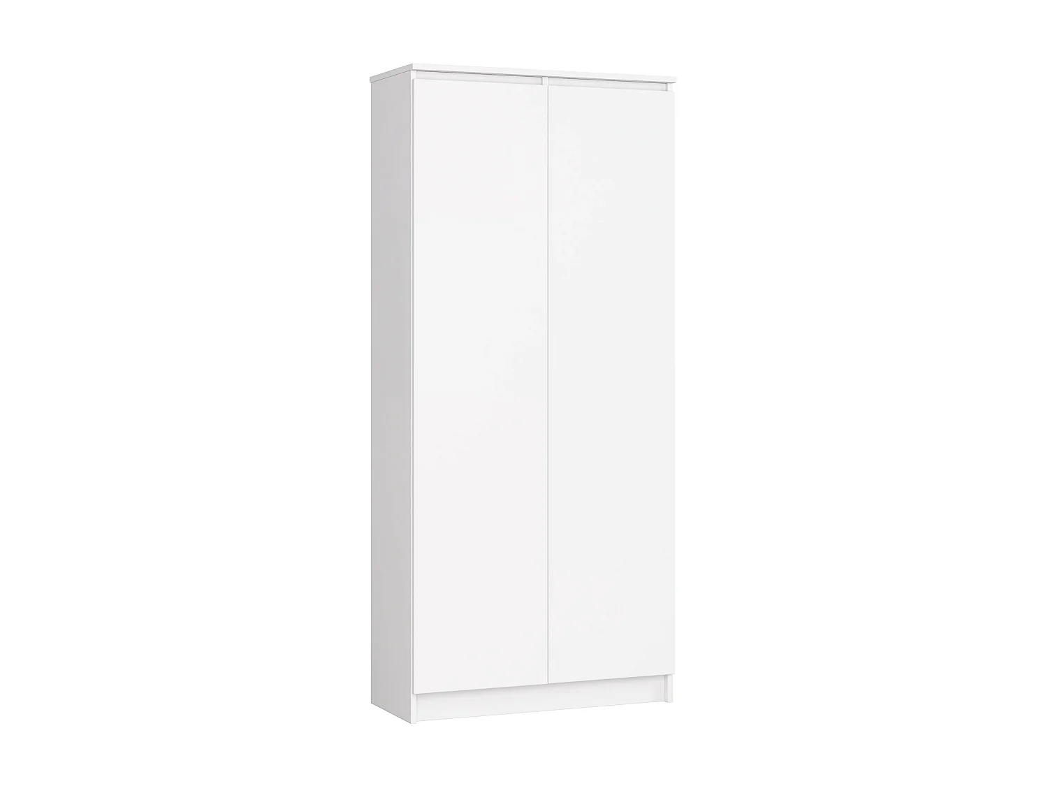 Armoire de rangement AKORD R80 Blanche 80 cm 2 portes façade Blanche mat 8 étagères 80x35x180 cm
