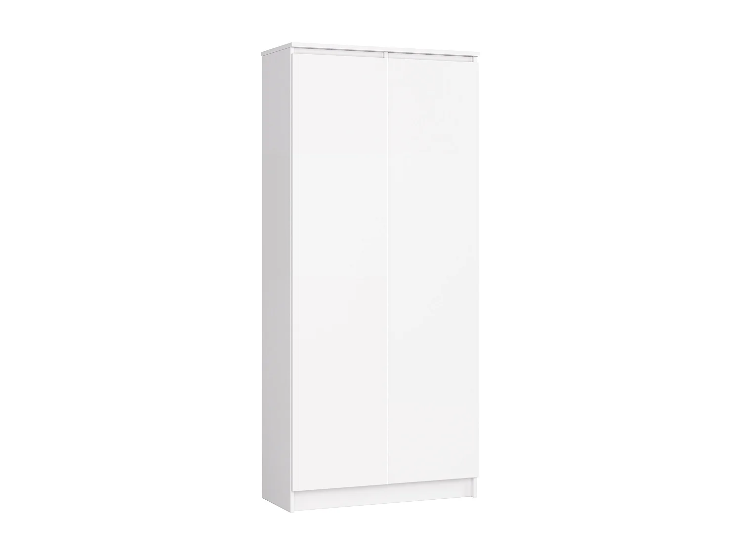 Armoire de rangement AKORD R80 Blanche 80 cm 2 portes façade Blanche mat 8 étagères 80x35x180 cm