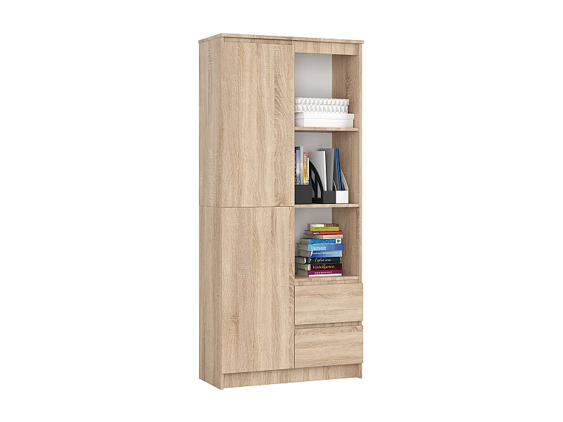 Kantoorkast R11 R80 met 2 Lades en 1 Deur / AKORD Furniture Factory / Sonoma Eik / 80 x 180 x 35 cm