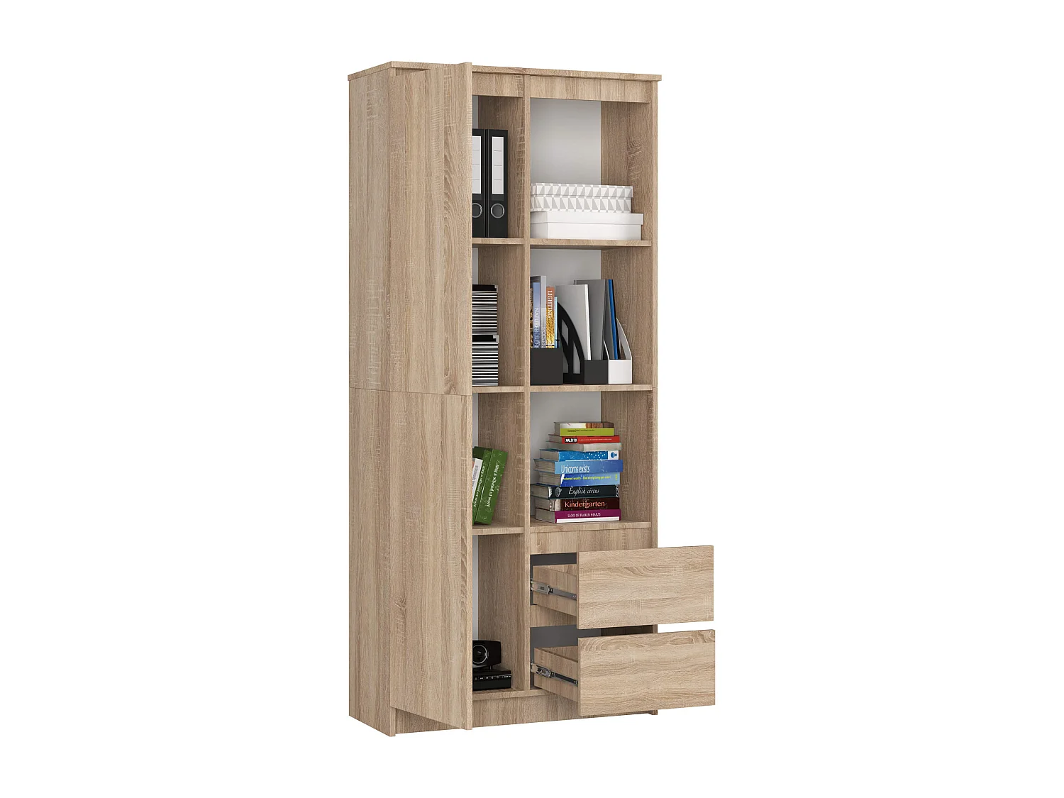 Armadio da ufficio AKORD R11 Sonoma Quercia 80 cm 2 ante 2 cassetti 80x35x180 cm