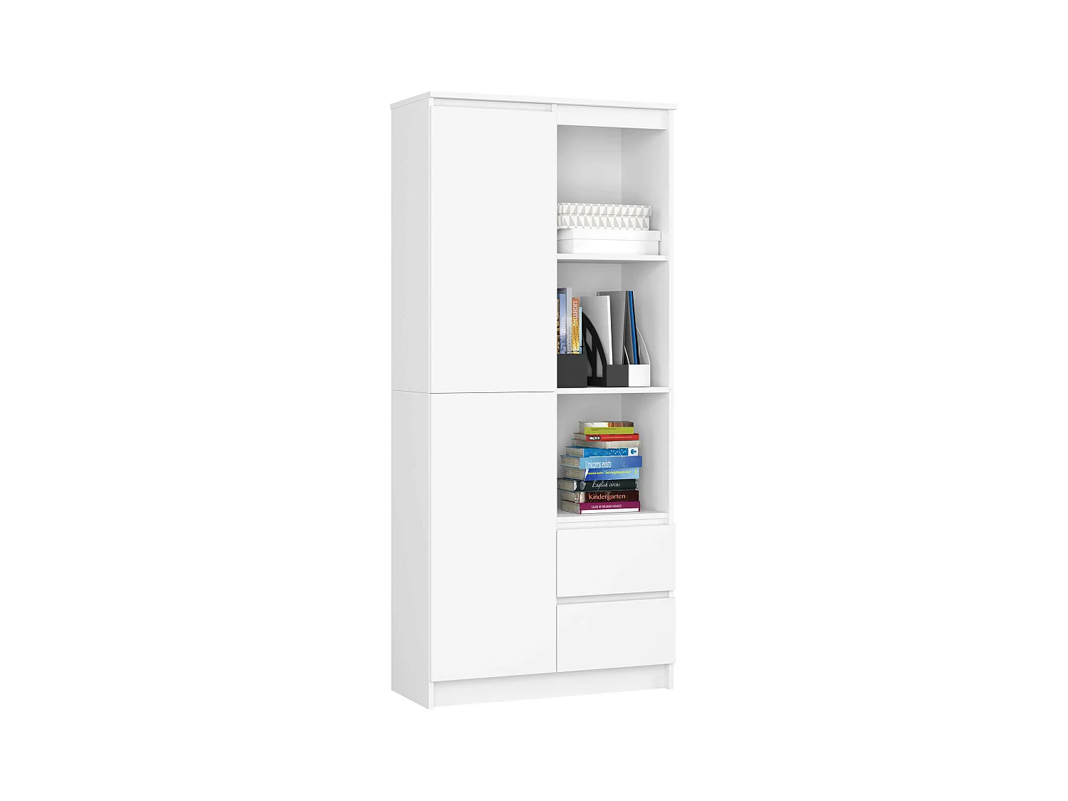 Armadio da ufficio AKORD R11 Bianca 80 cm 2 ante 2 cassetti 80x35x180 cm