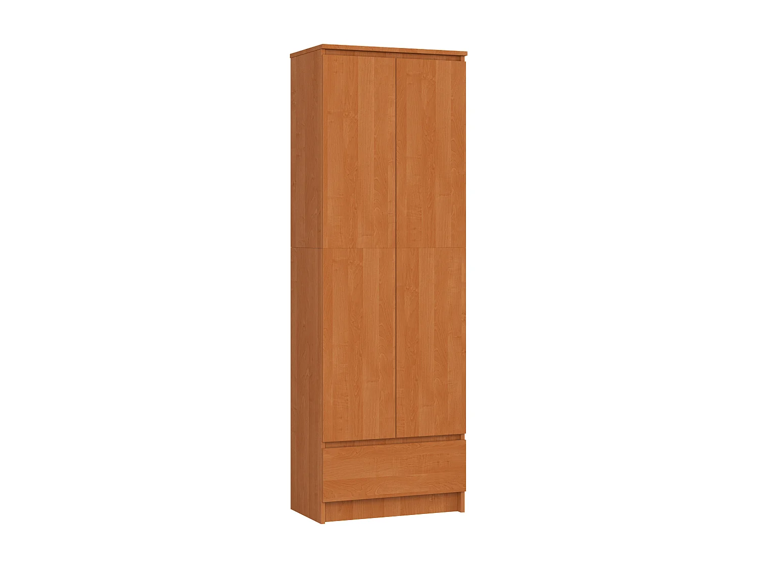 Kantoorkast 60cm - 1 Lade, 2 Deuren - Vrijstaand Mat Houten Afwerking - Zelfmontage - 4 Planken - Afmetingen: 60x180x35cm