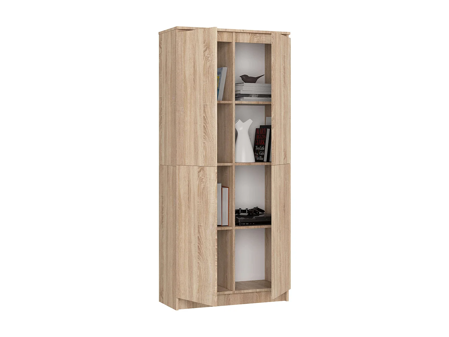 Armoire de rangement AKORD R80 Chêne Sonoma 80 cm 2 portes façade Chêne Sonoma mat 8 étagères 80x35x180 cm