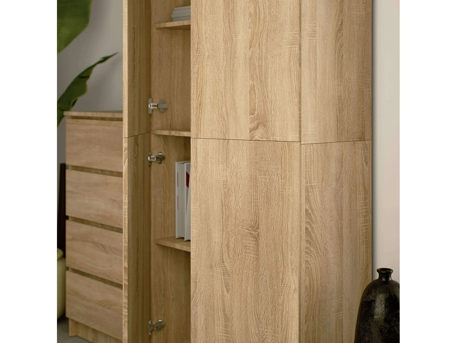 Kantoorkast Staandel R80 cm 2 Deuren 8 Planken - Sonoma Eik