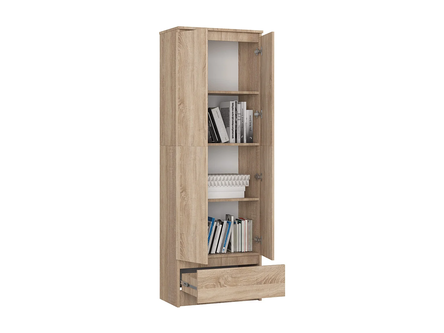 Kantoorkast R60 met 4 Deuren en 1 Lade / AKORD Furniture Factory / Sonoma Eik / 60 x 180 x 35 cm