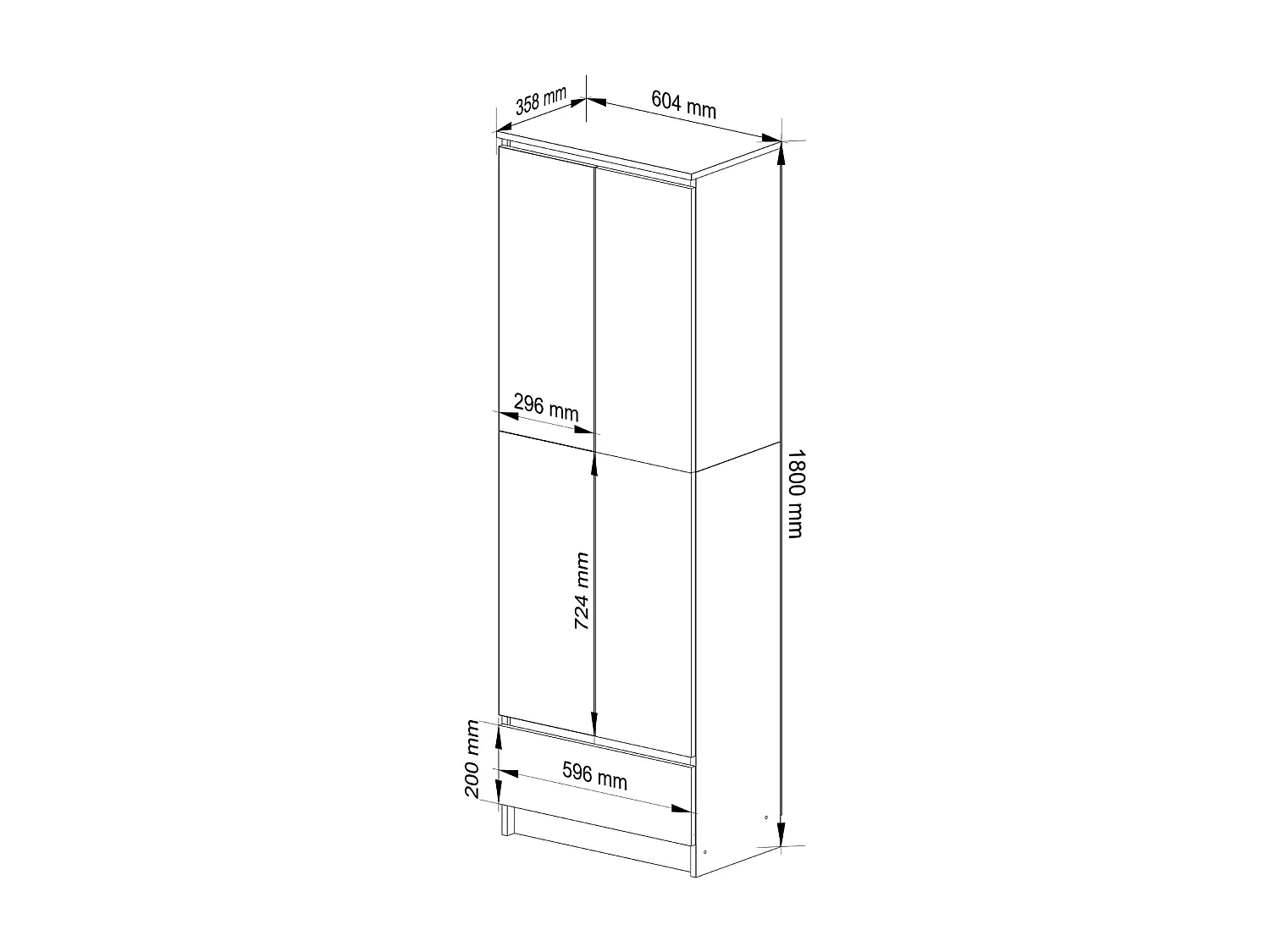 Kantoorkast R60 met 4 Deuren en 1 Lade / AKORD Furniture Factory / Sonoma Eik / 60 x 180 x 35 cm