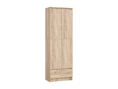Bibliothèque de bureau AKORD R60 Chêne Sonoma 60 cm 2 portes 1 tiroir façade Chêne Sonoma mat 4 étagères 60x35x180 cm