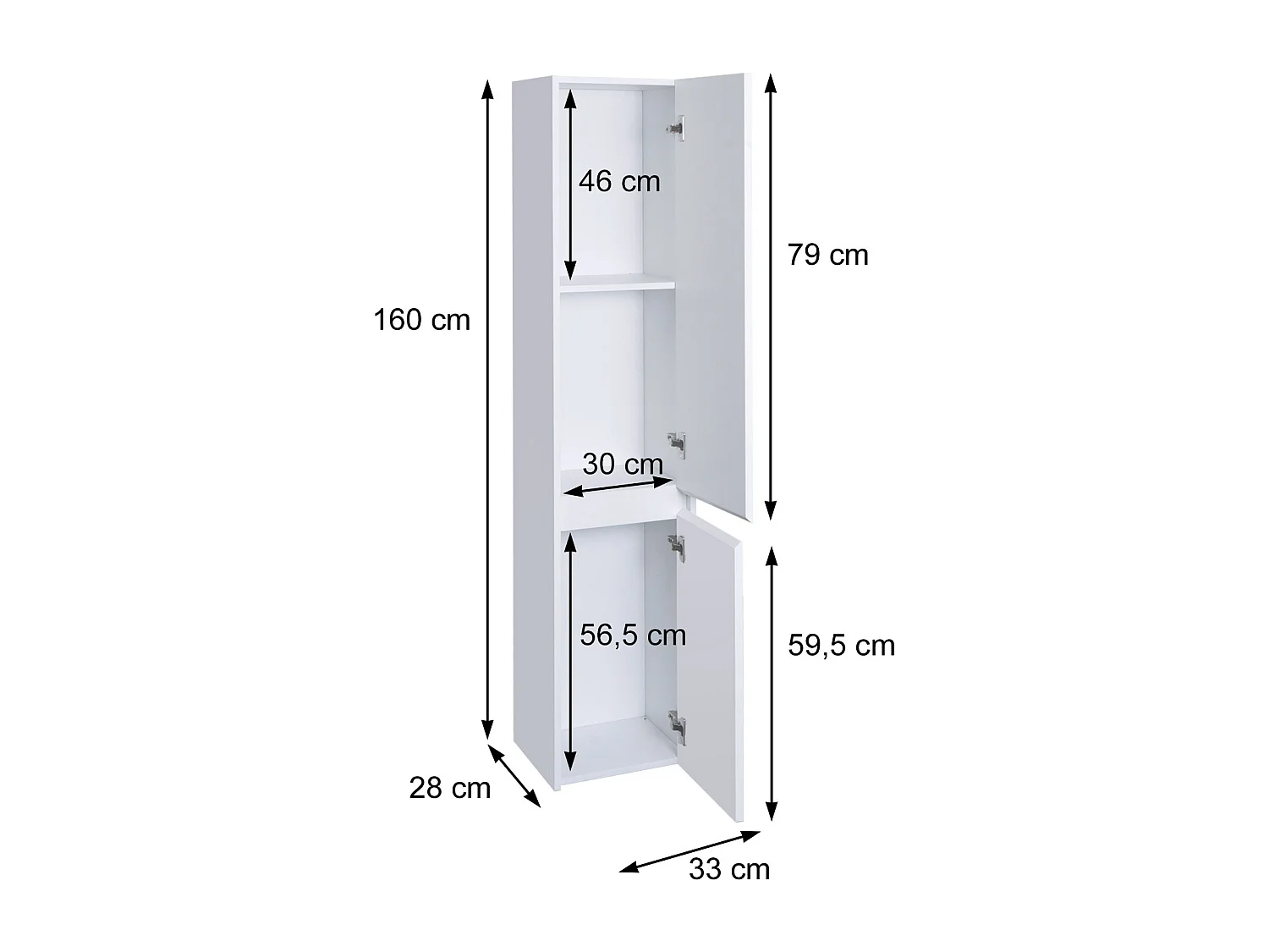 Wandkast MCW-L86,  wit