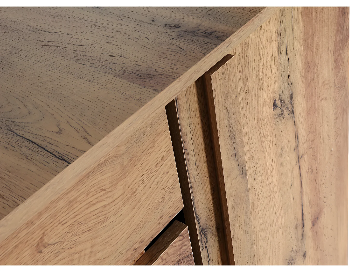 Credenza armadietto mobile MCW-M46 ante scorrevoli 88x80x34cm legno chiaro