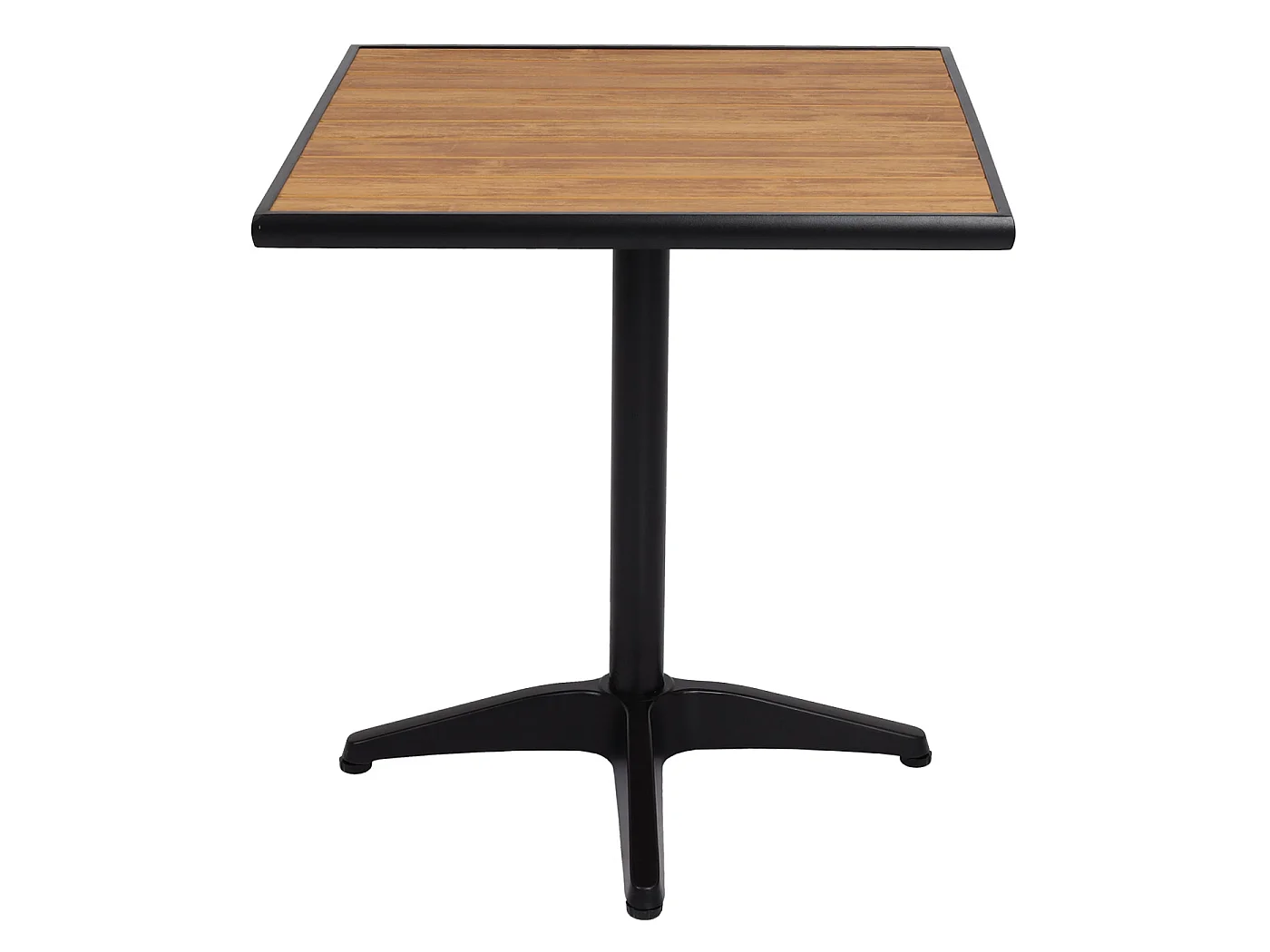 Set de 4 chaises de jardin + table de jardin MCW-J95,  noir, teck