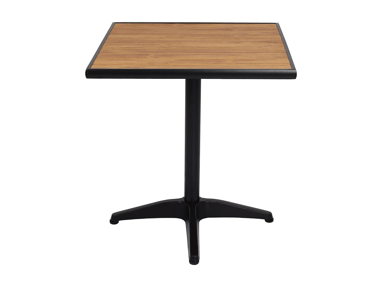 Set de 4 chaises de jardin + table de jardin MCW-J95,  noir, teck