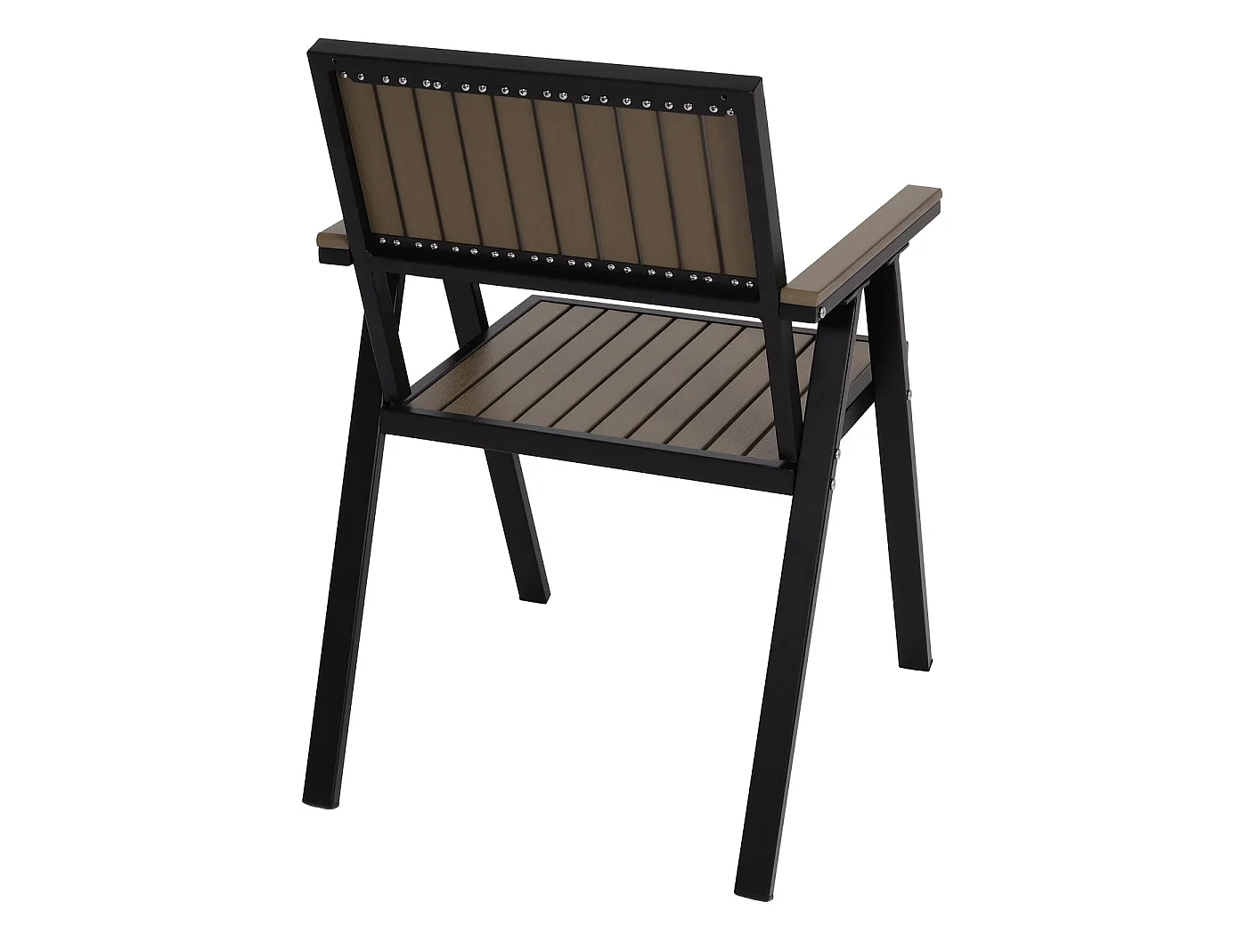 4-delige set tuinstoel + tuintafel MCW-J95,  zwart, grijs