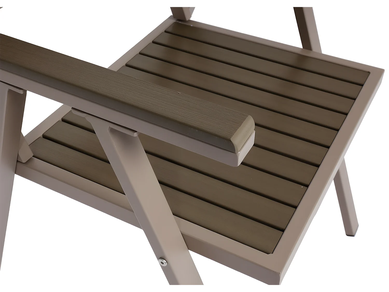 Set de 4 chaises de jardin + table de jardin MCW-J95,  champagne, gris