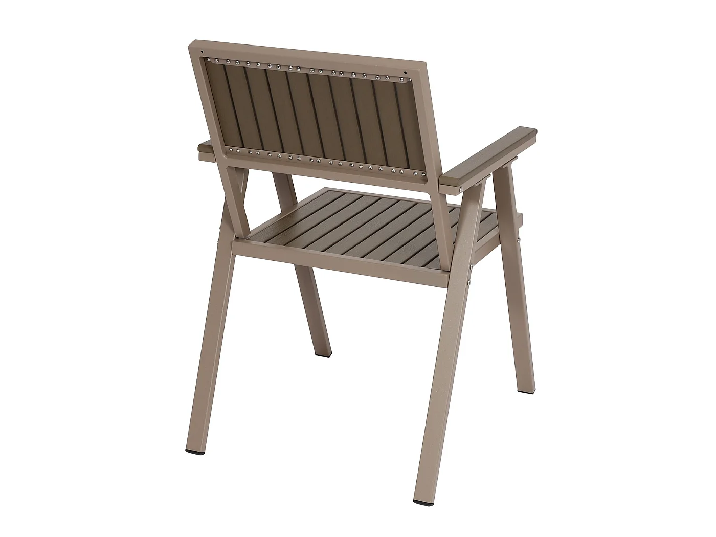 Set de 4 chaises de jardin + table de jardin MCW-J95,  champagne, gris