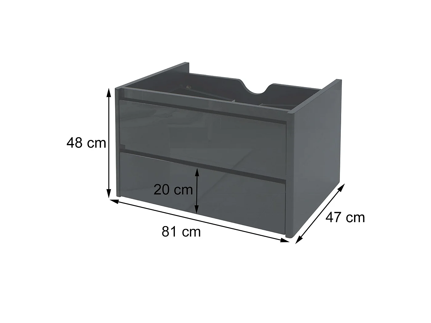 Meuble sous-lavabo MCW-B19,  blanc