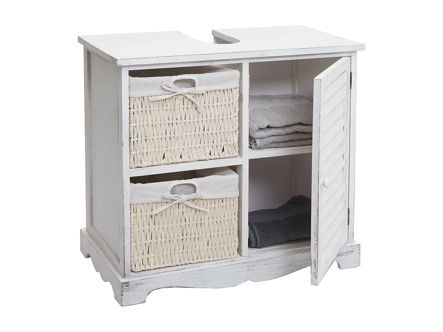 Mueble bajo lavabo MCW-H20,  blanco desgastado