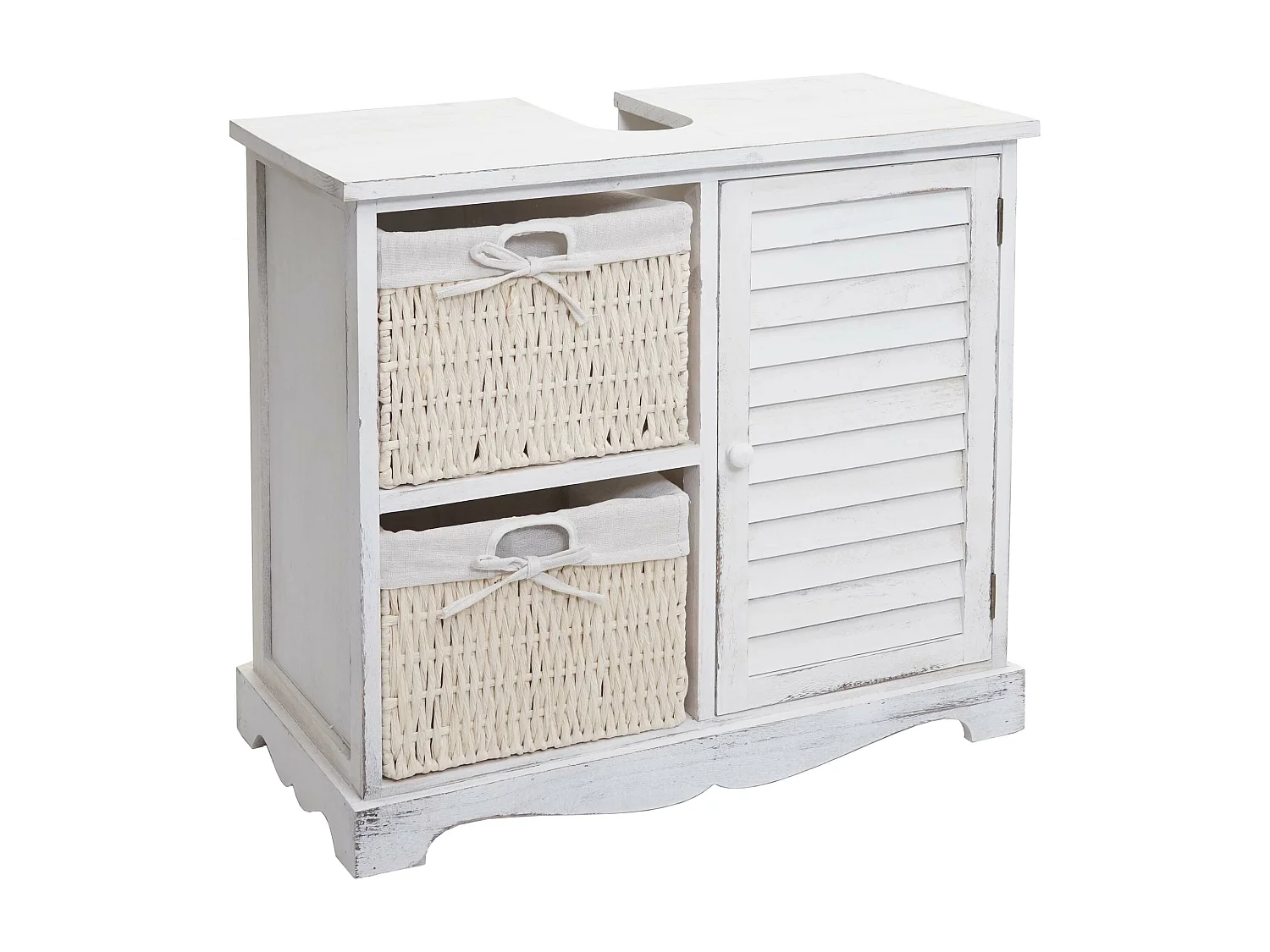 Mueble bajo lavabo MCW-H20,  blanco desgastado