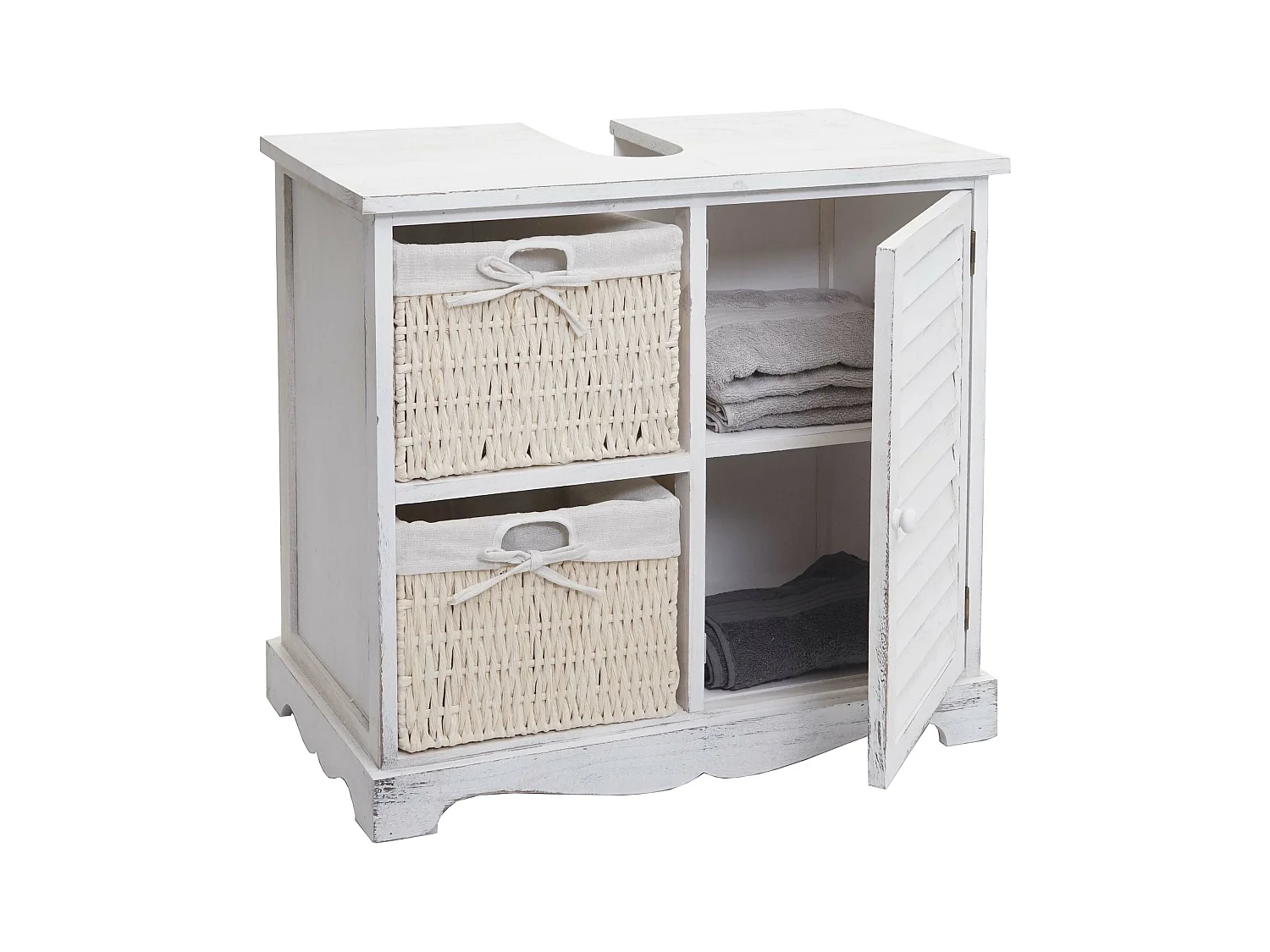 Meuble sous-lavabo MCW-H20,  shabby blanc