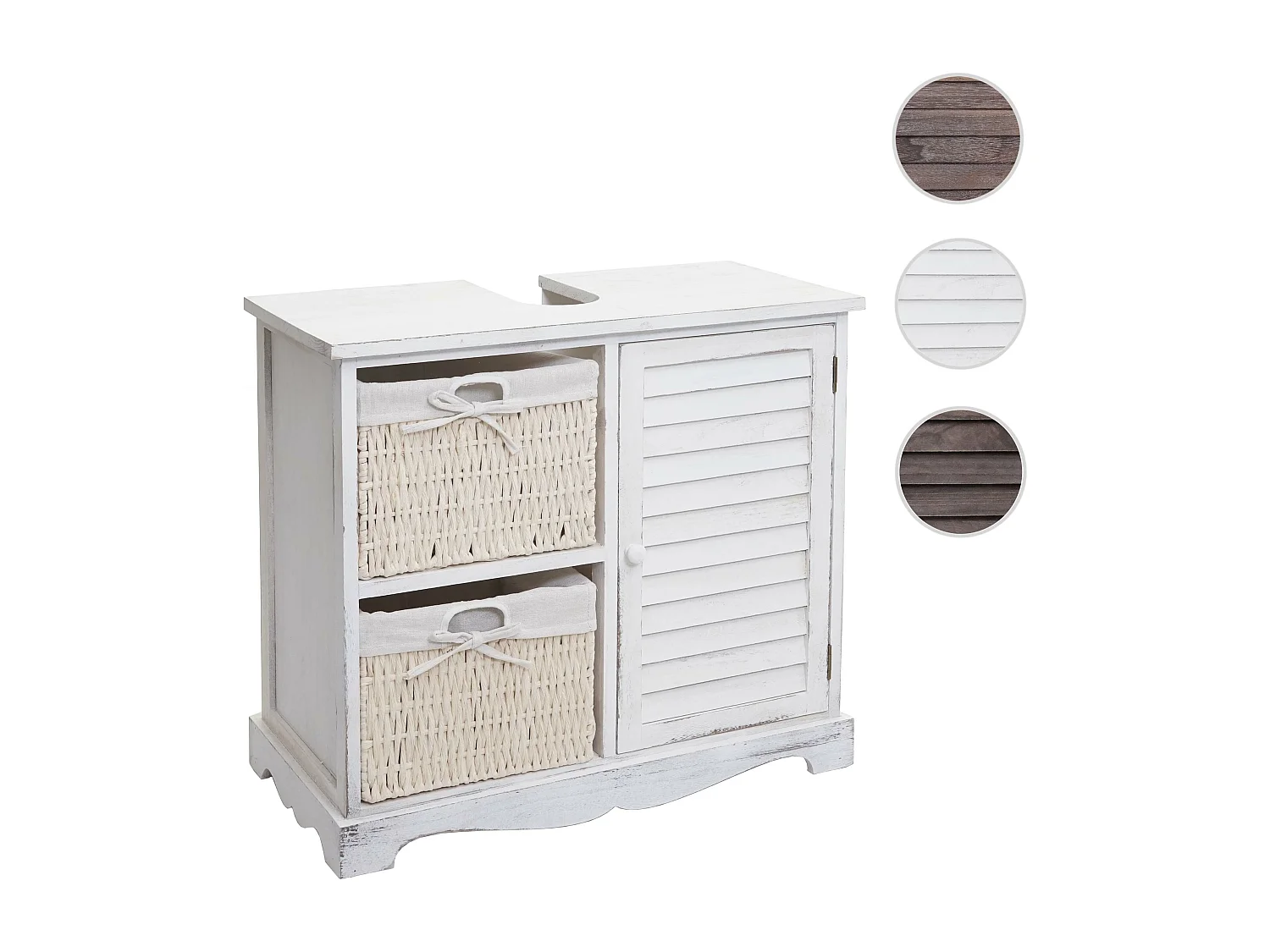 Waschbeckenunterschrank MCW-H20, Shabby weiß