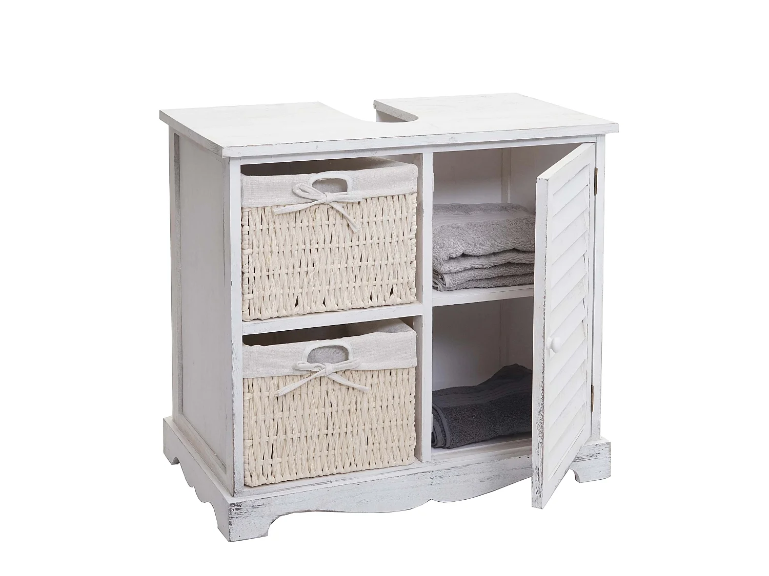 Meuble sous-lavabo MCW-H20,  shabby blanc