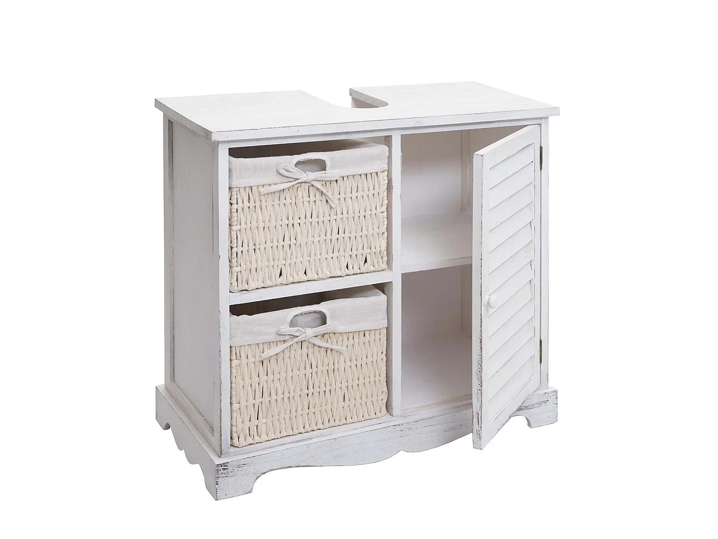 Meuble sous-lavabo MCW-H20,  shabby blanc