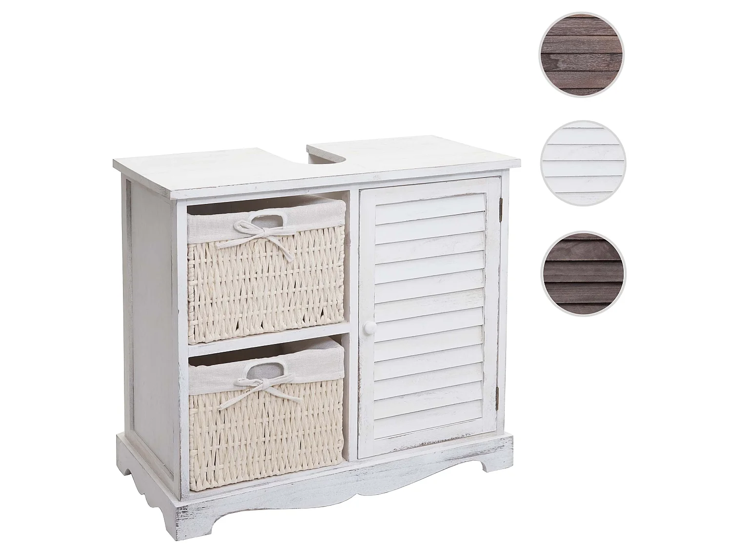 Meuble sous-lavabo MCW-H20,  shabby blanc