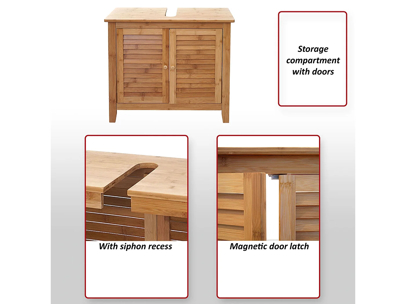 Meuble sous-lavabo MCW-B18, 60x67x30cm