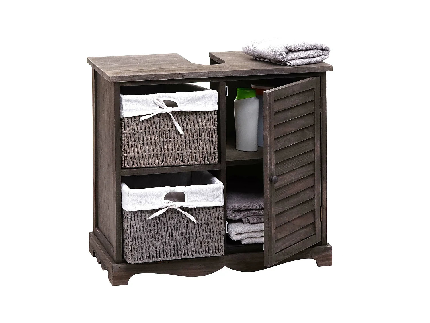 Meuble sous-lavabo MCW-H20,  shabby gris-brun