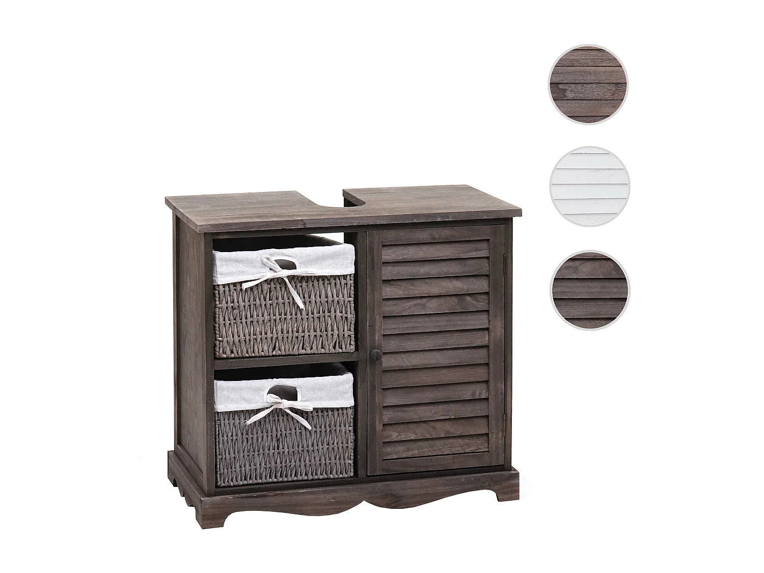 Meuble sous-lavabo MCW-H20,  shabby gris-brun