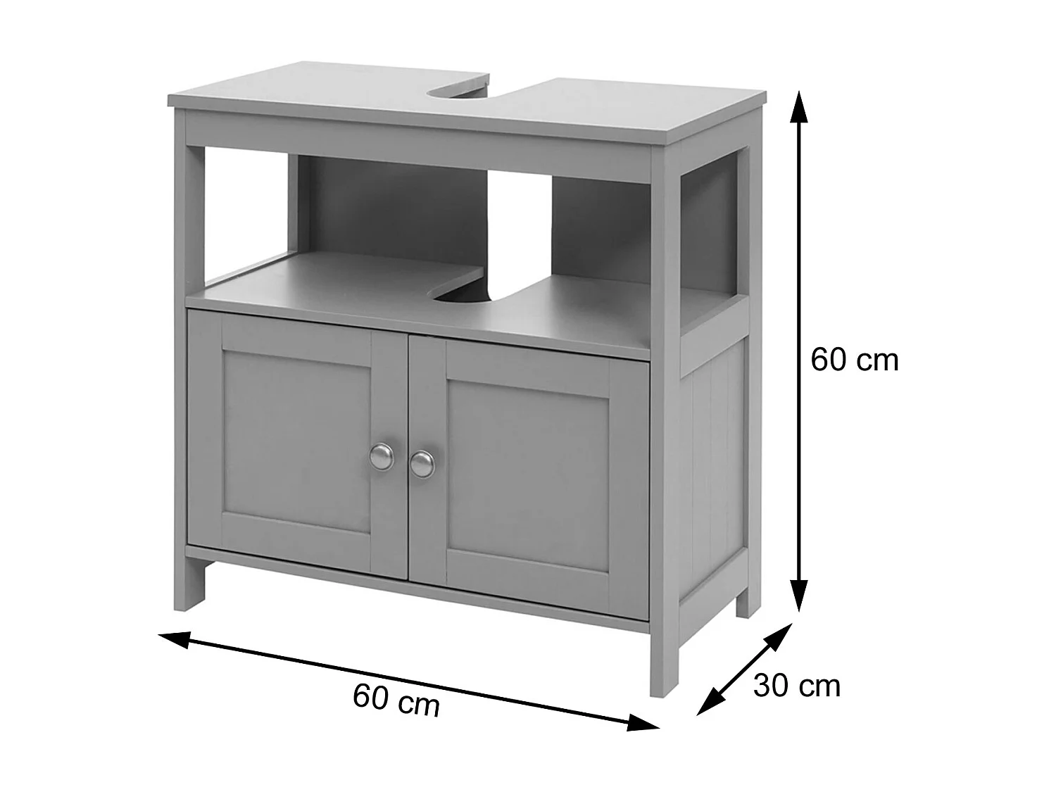 Meuble sous-lavabo MCW-B63,  blanc