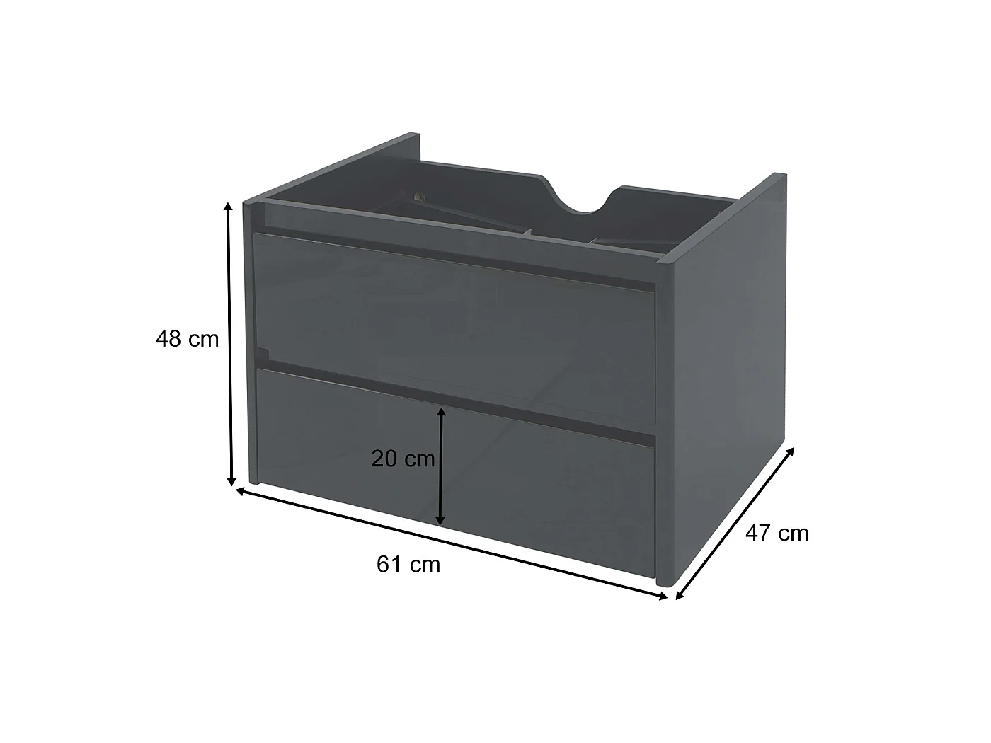 Meuble sous-lavabo MCW-B19,  blanc