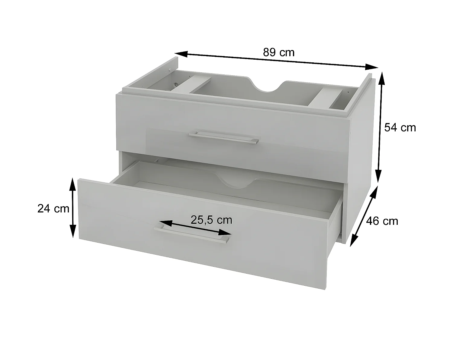 Premium Meuble sous-lavabo MCW-D16,  noir