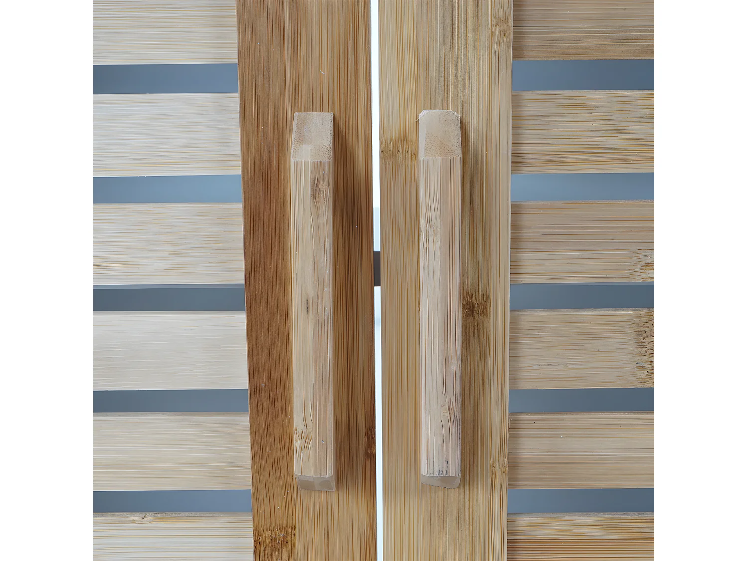 Meuble sous-lavabo MCW-B41, Meuble sous-vasque MCW-B41, bambou, blanc, 60x60x30cm