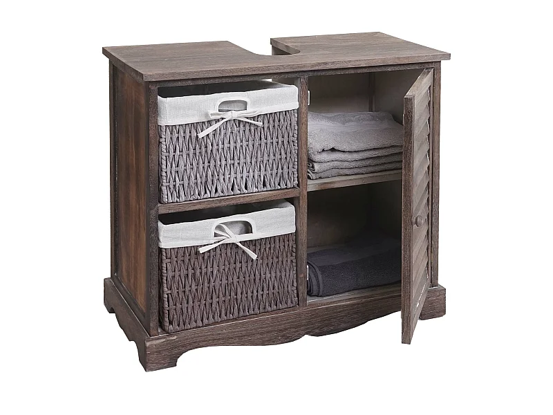 Meuble sous-lavabo MCW-H20,  shabby marron