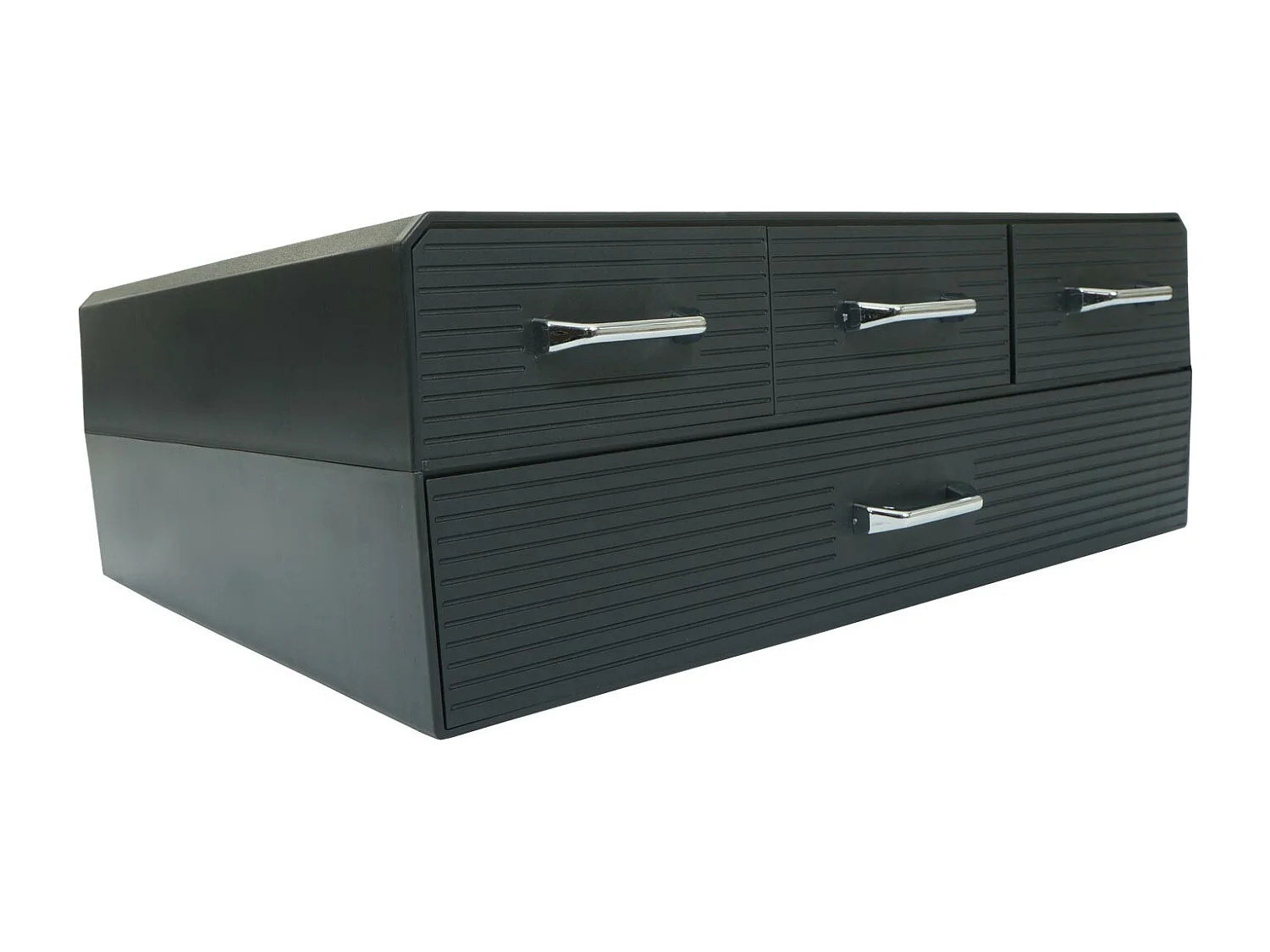 Tavolino supporto per macchina da caffè 4 cassetti MCW-L99 polistirene antiurto 13x34x31cm nero