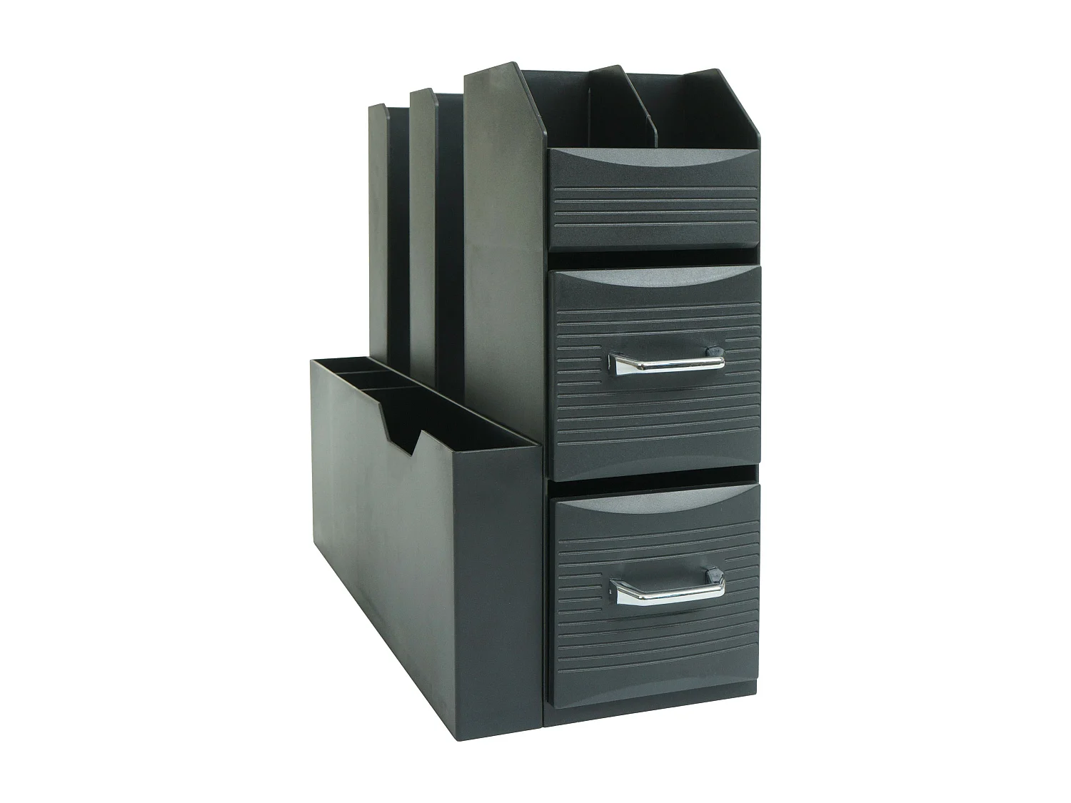 Tavolino supporto per macchina da caffè 2 cassetti 7 scomparti MCW-L97 polistirene antiurto 29x14x33cm nero