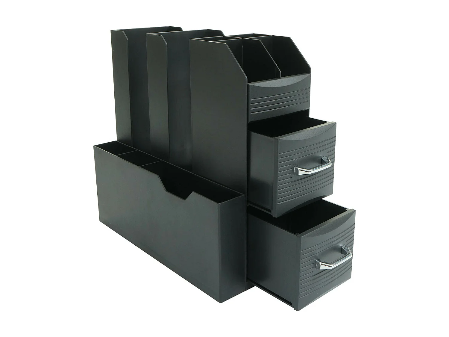 Tavolino supporto per macchina da caffè 2 cassetti 7 scomparti MCW-L97 polistirene antiurto 29x14x33cm nero