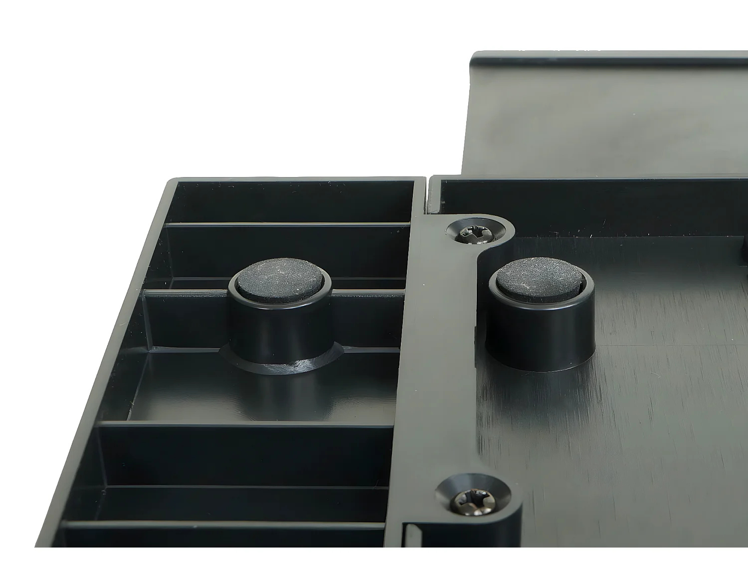 Tavolino supporto per macchina da caffè 2 cassetti 7 scomparti MCW-L97 polistirene antiurto 29x14x33cm nero