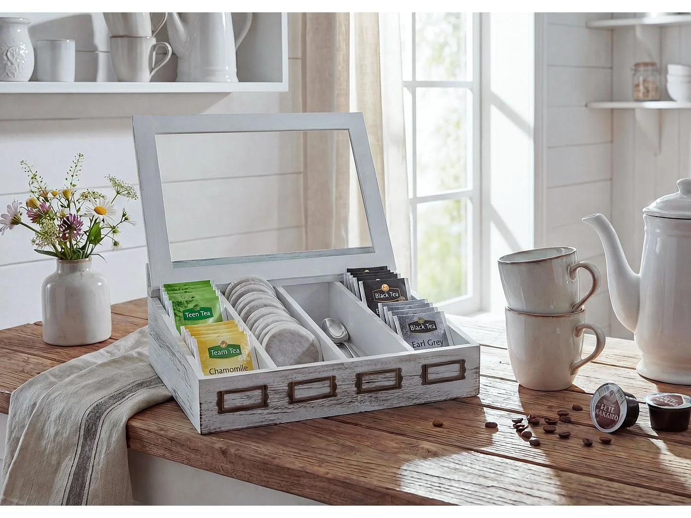 Aufbewahrungsbox MCW-C25, Weiß, shabby