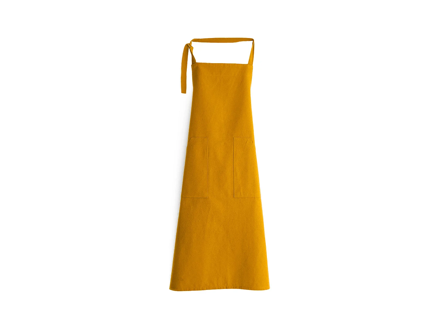 Tablier de cuisine double poche 70x90 cm coton HONO jaune Curry