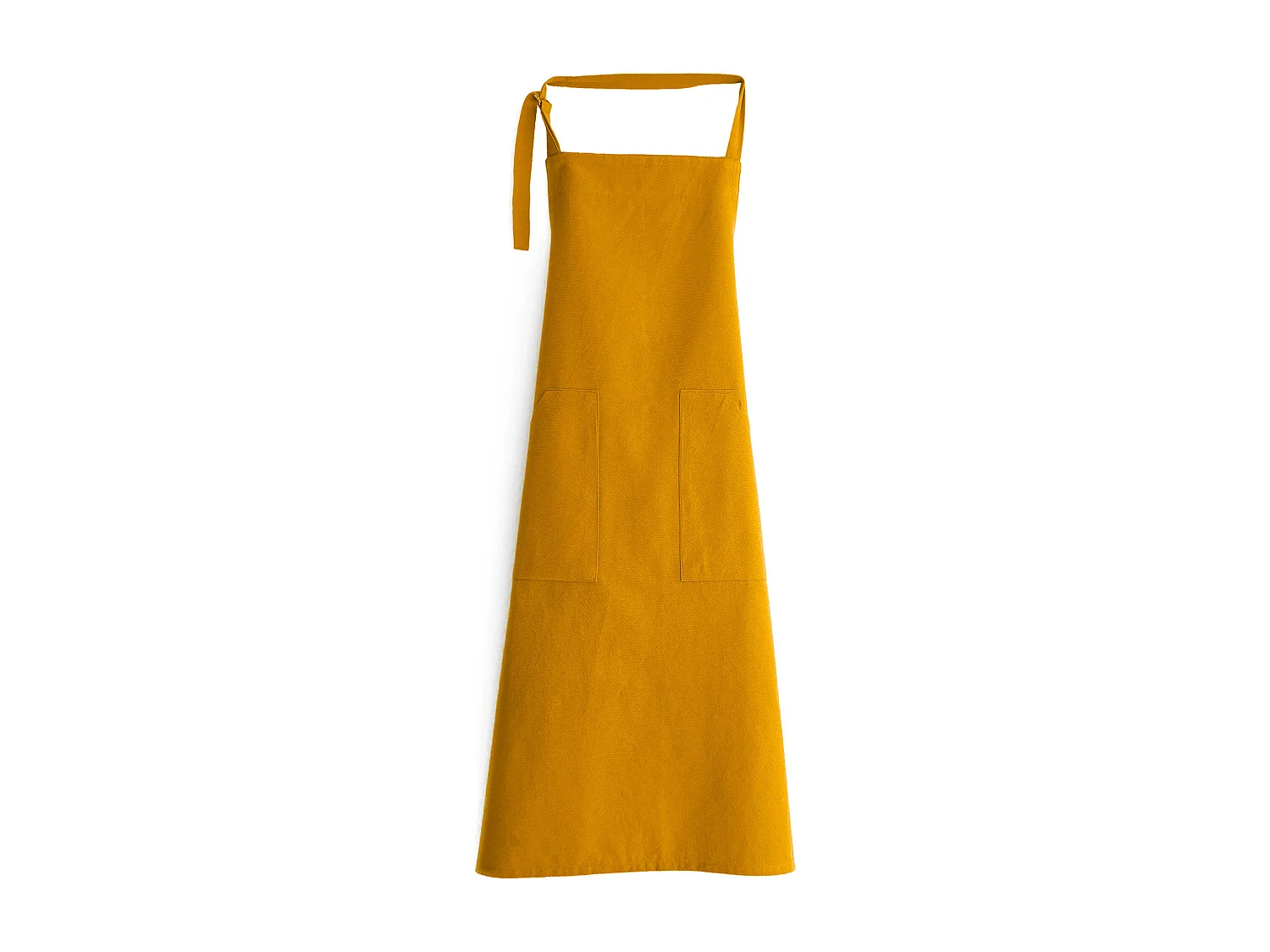 Tablier de cuisine double poche 70x90 cm coton HONO jaune Curry