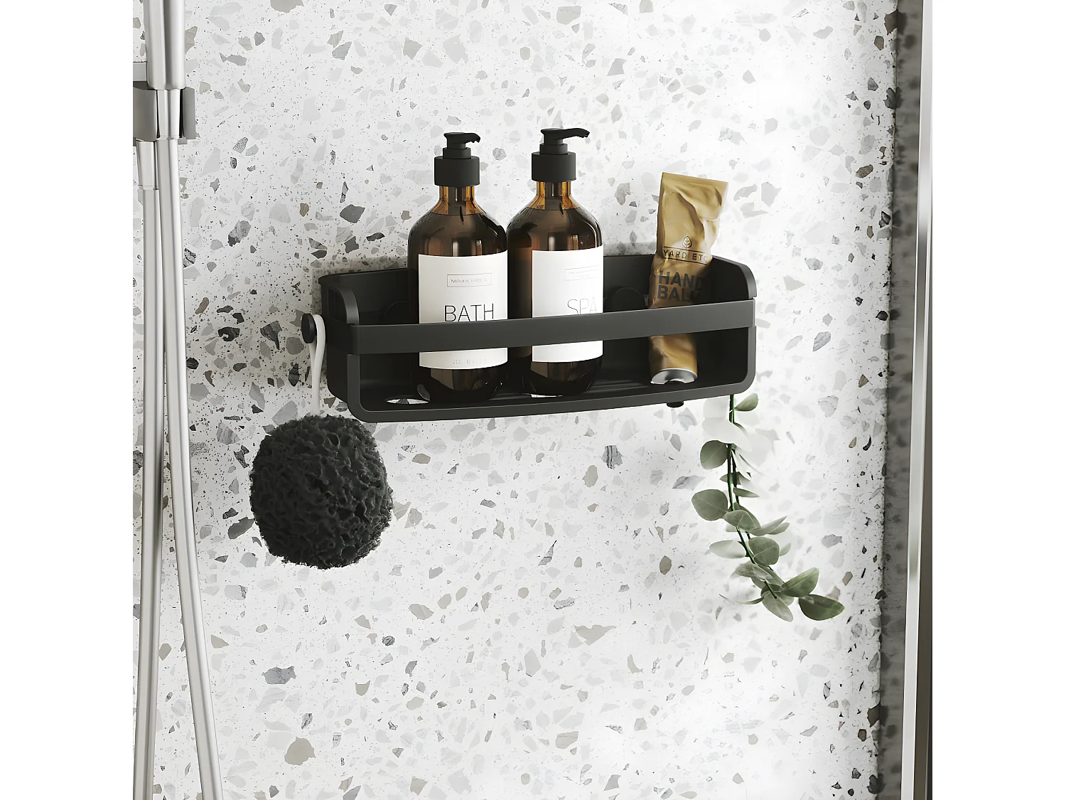 Etagère de douche à ventouse Flex Noir  Umbra