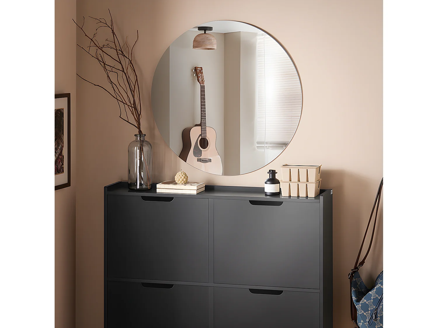 SoBuy Scarpiera Con 4 Scomparti, Colore Grigio. Dimensioni: 100 X 19 X 91 Cm FSR100-HG