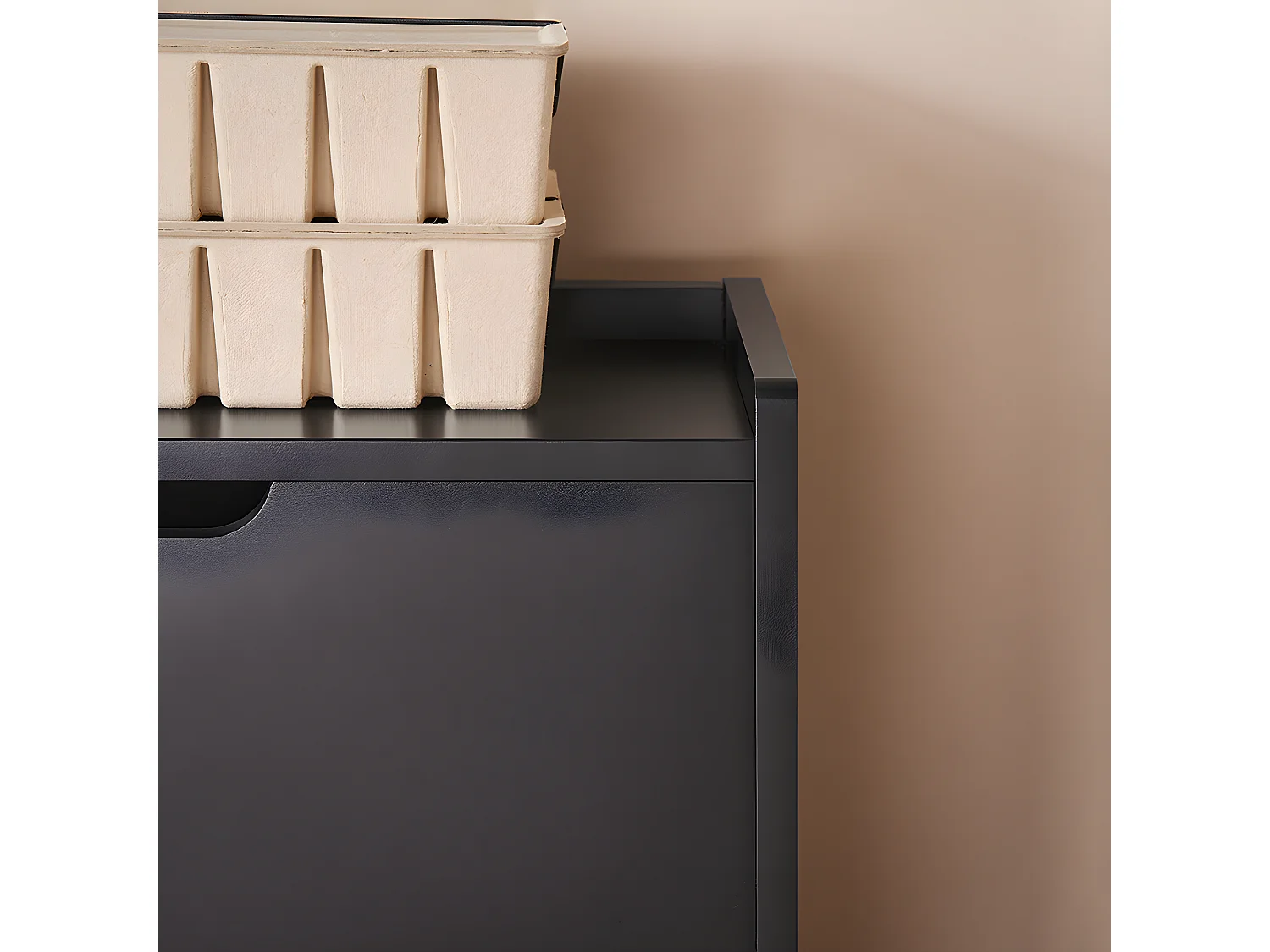 SoBuy Schoenenkast Schoenenkast Schoenenopberger 4 kleppen Halkast Schoenenopbergdoos, Zwart, 100x19x90cm, FSR100-SCH