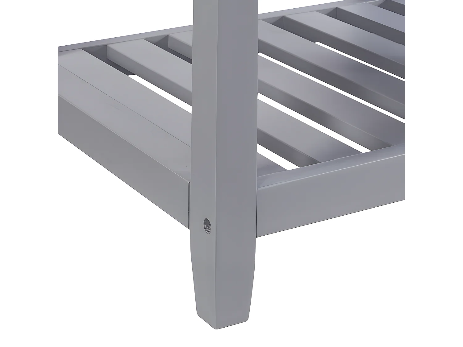 Badkamermeubel met keramische wastafel - 2 deuren en plank onderaan - Grijs (kraan niet inbegrepen)