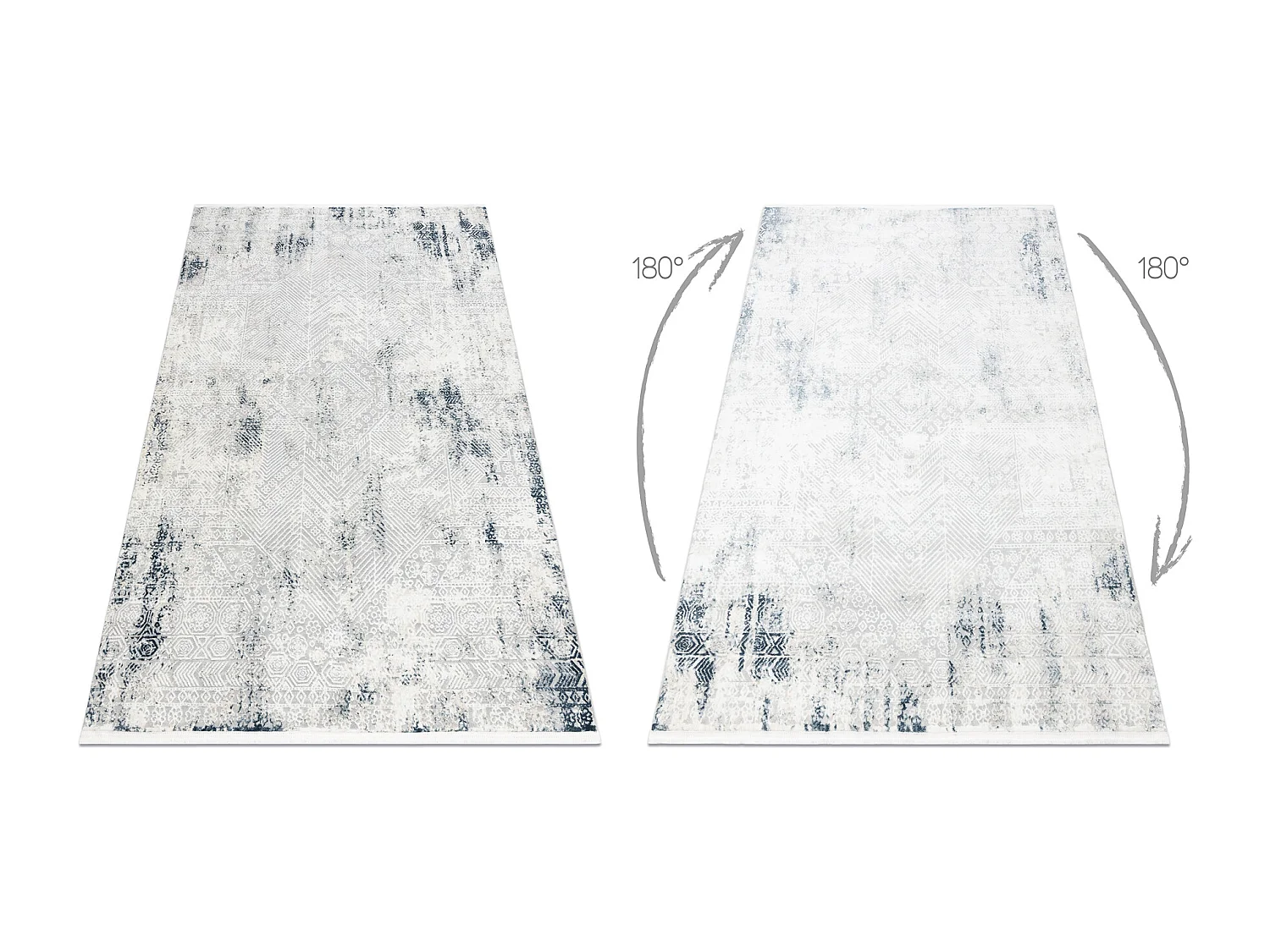 Modern tapijt DUKE 51558 crème / blauw - Geometrisch vintage, gestruc 120x170 cm