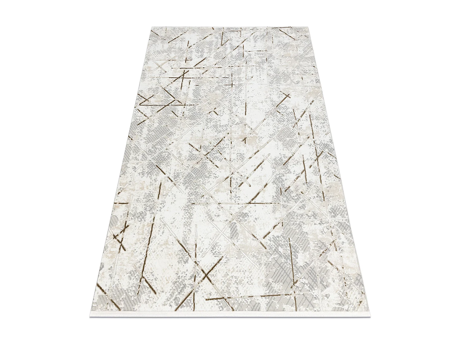 Modern tapijt DUKE 51393 crème / goud - Geometrisch, vintage gestruct 280x370 cm