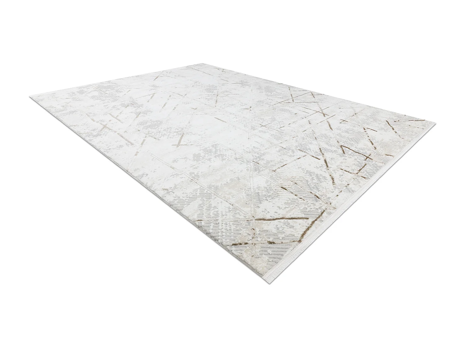 Modern tapijt DUKE 51393 crème / goud - Geometrisch, vintage gestruct 280x370 cm