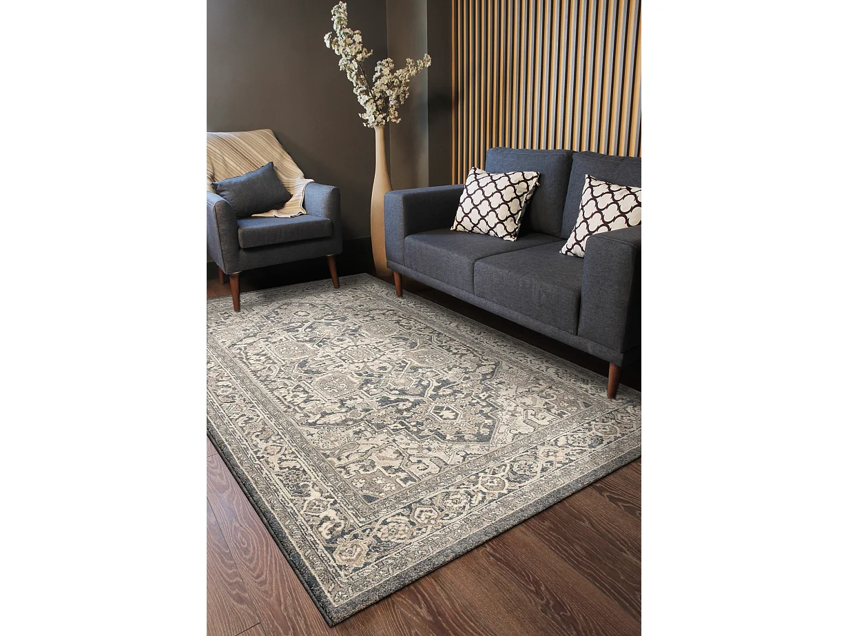 Tapis en laine LEGEND 468 10 GB500 OSTA - Rosace, cadre, exclusif gris 240x340 cm